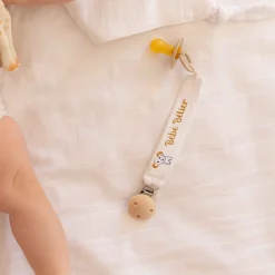 Attache sucette Bélier blanc en coton
