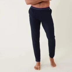 Bas de pyjama long marine en coton