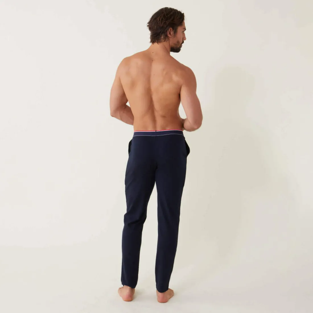 Bas de pyjama long marine en coton