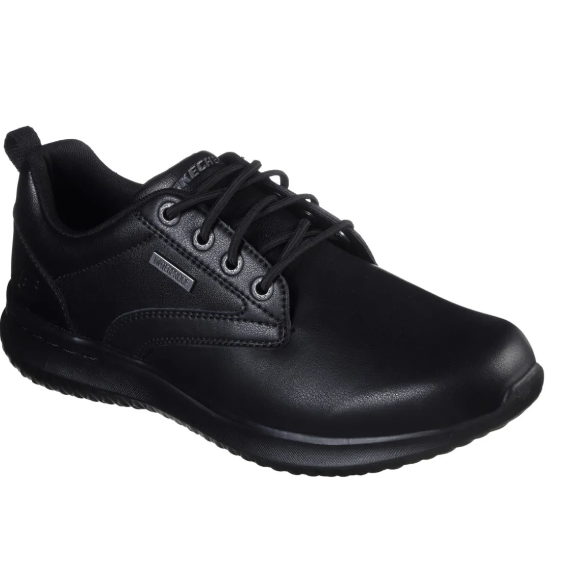 Basket Delson Antigo - Skechers noir en cuir