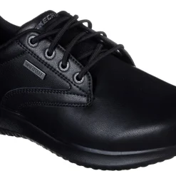 Basket Delson Antigo - Skechers noir en cuir