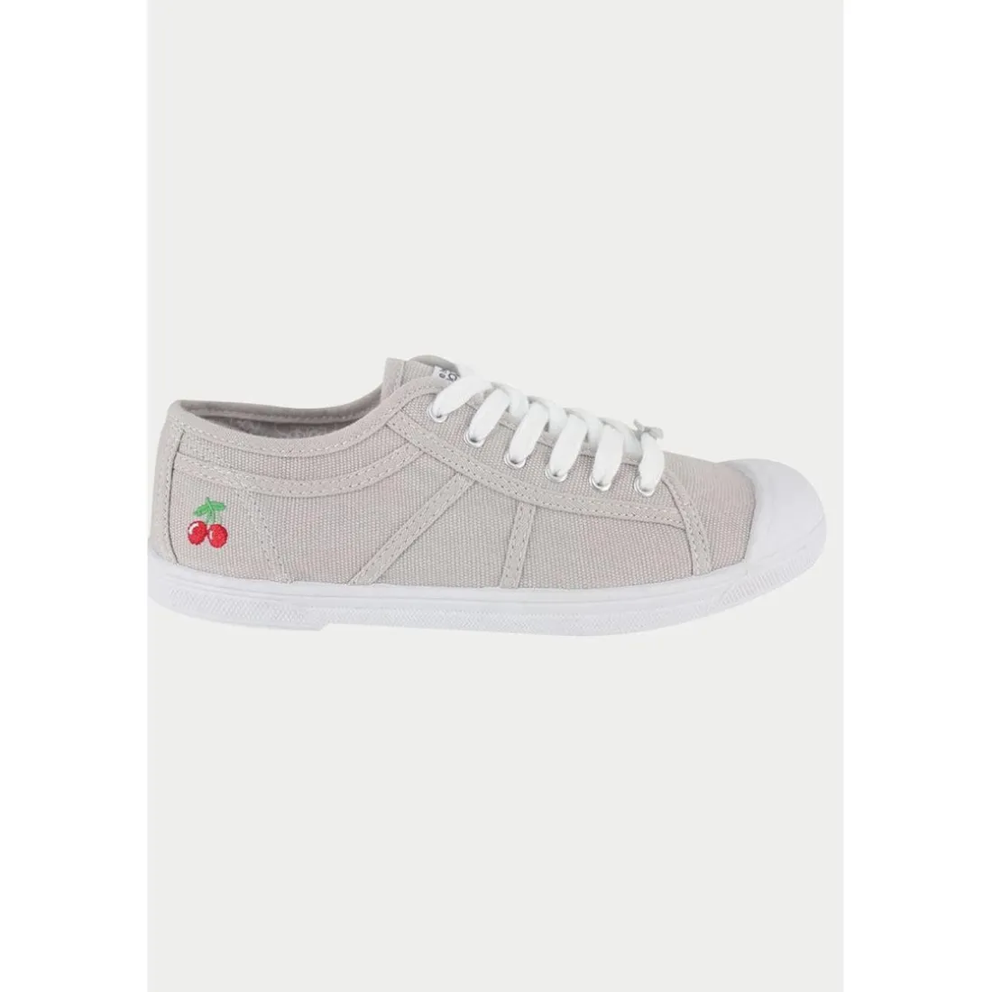 Baskets Basic taupe blanc en toile