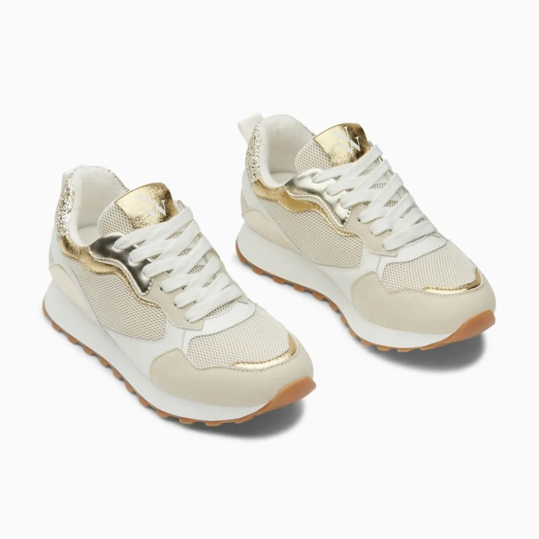 Baskets beige et or a semelle running