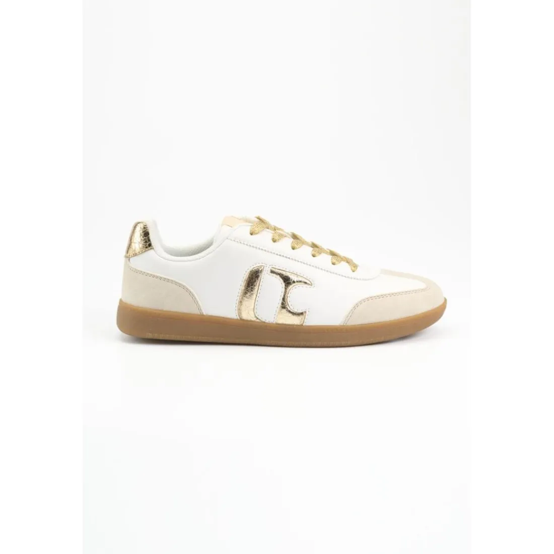 Baskets blanches monogramme doré PALMA Mae