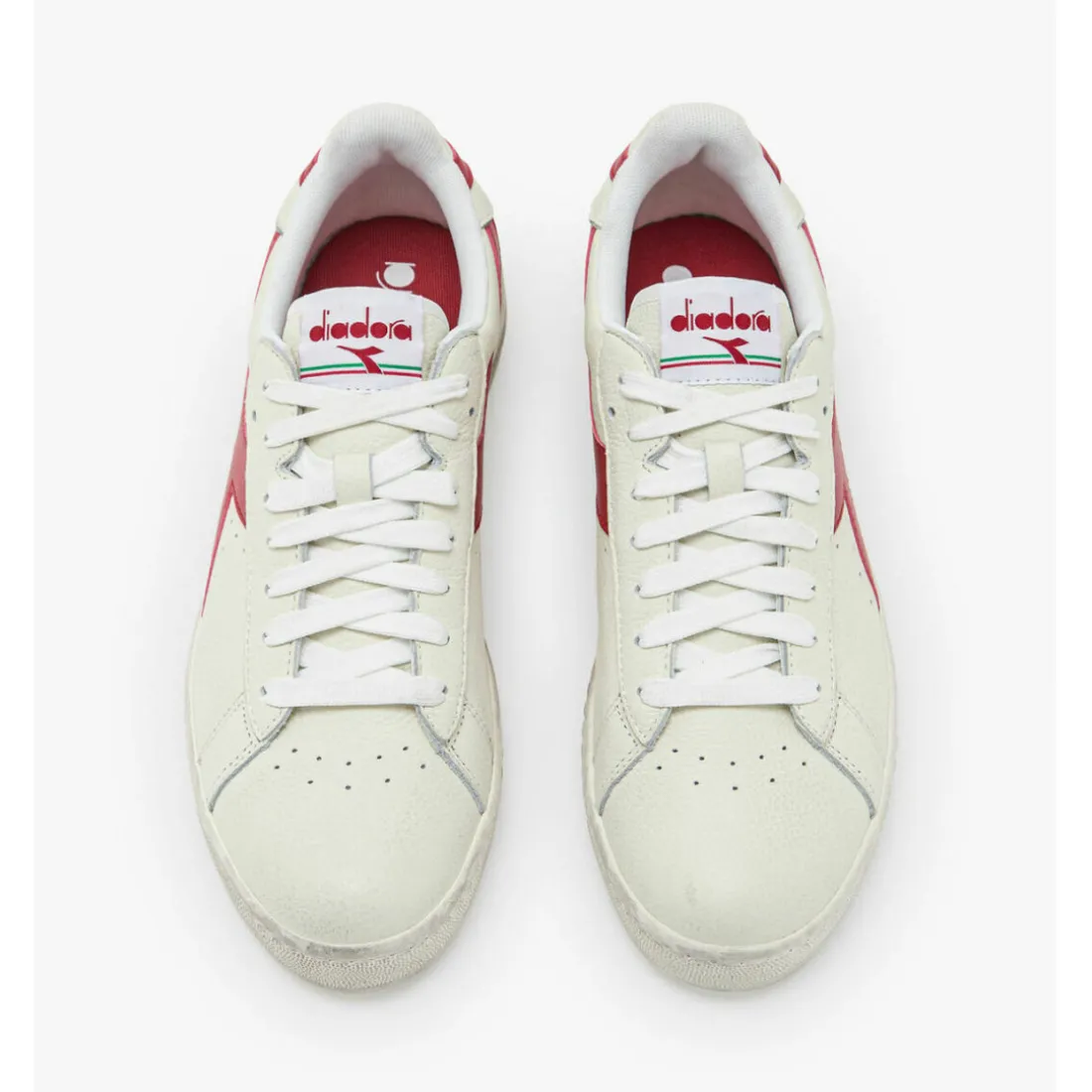 Baskets blanches pour homme en cuir véritable