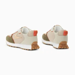 Baskets éclair Lunelle beige et vert kaki à semelle running
