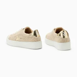 Baskets eclair a lacets beige