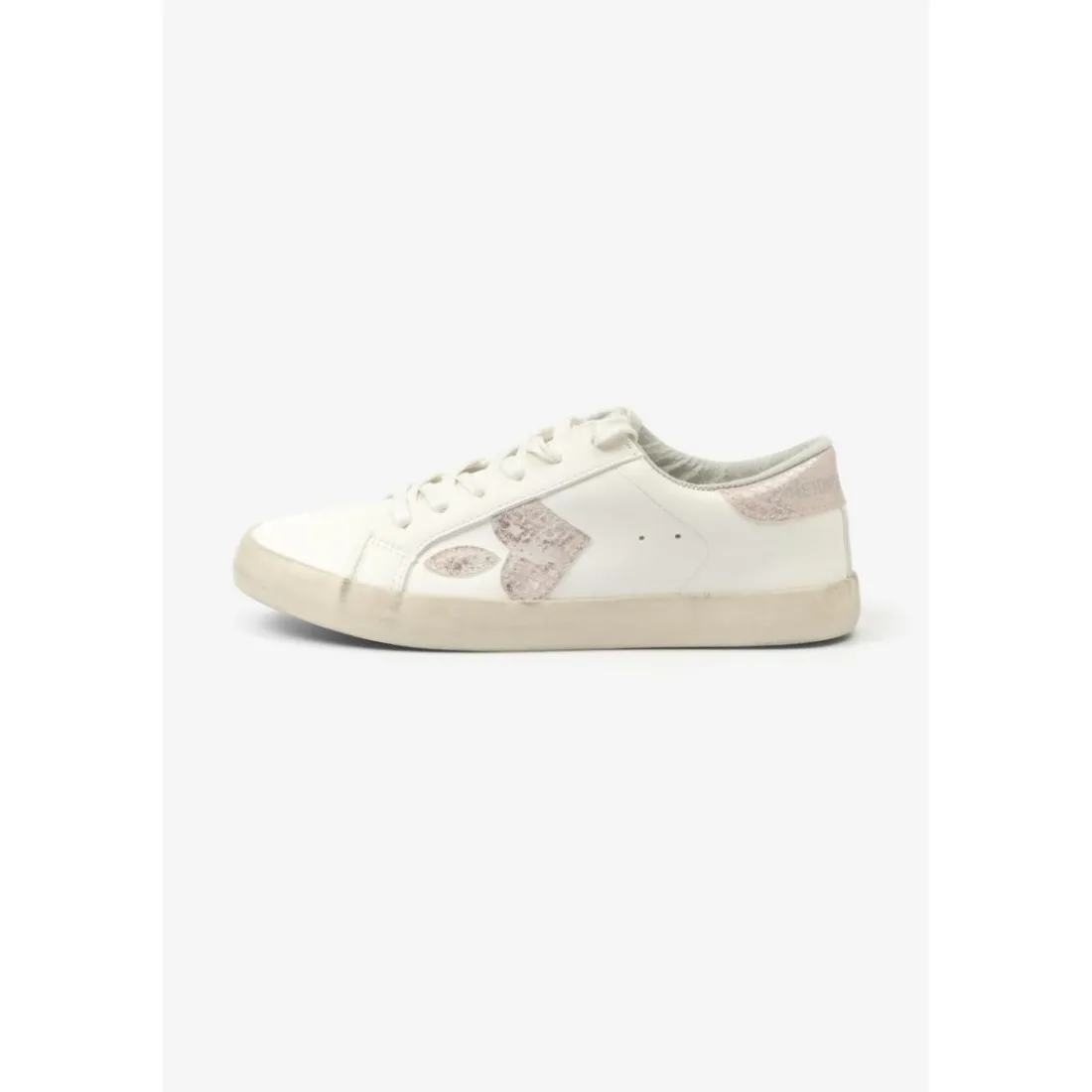 Baskets femme à motif python beige rosé Austin Elise