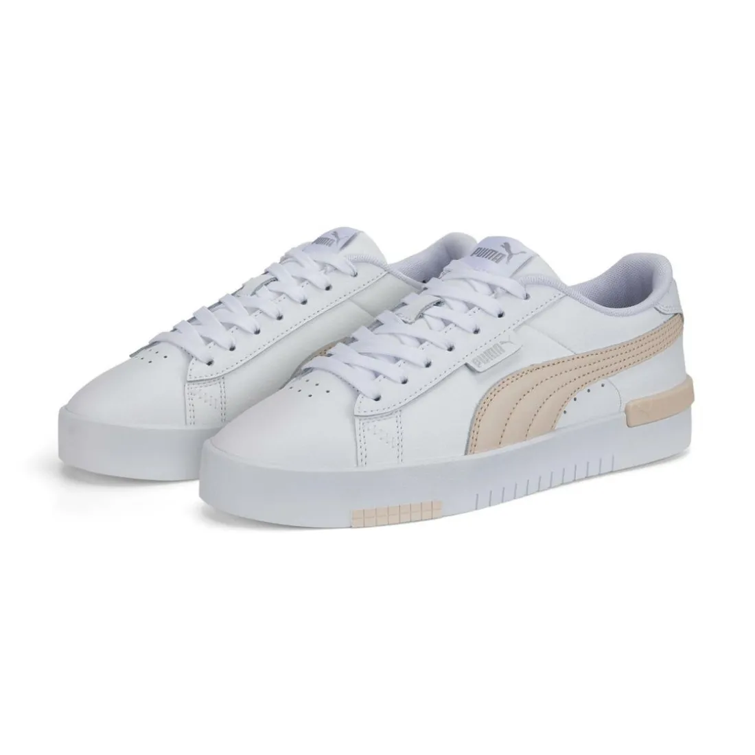 Baskets femme blanc/rose pale JADA RENEW en cuir