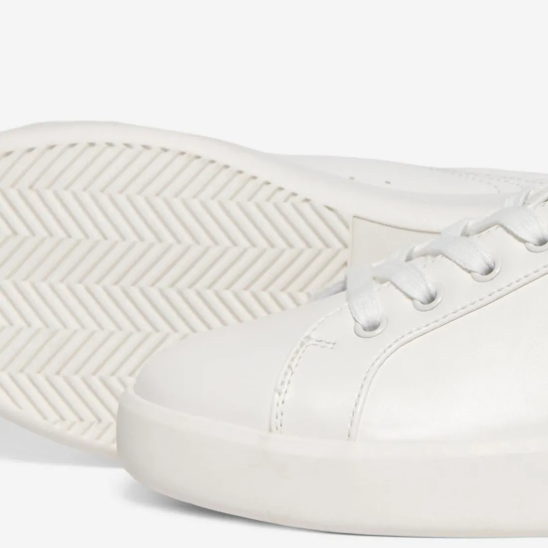 Baskets femme Détail pailleté blanc Gwen