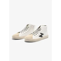 Baskets hautes Soho blanches avec éclair noir gris Ione