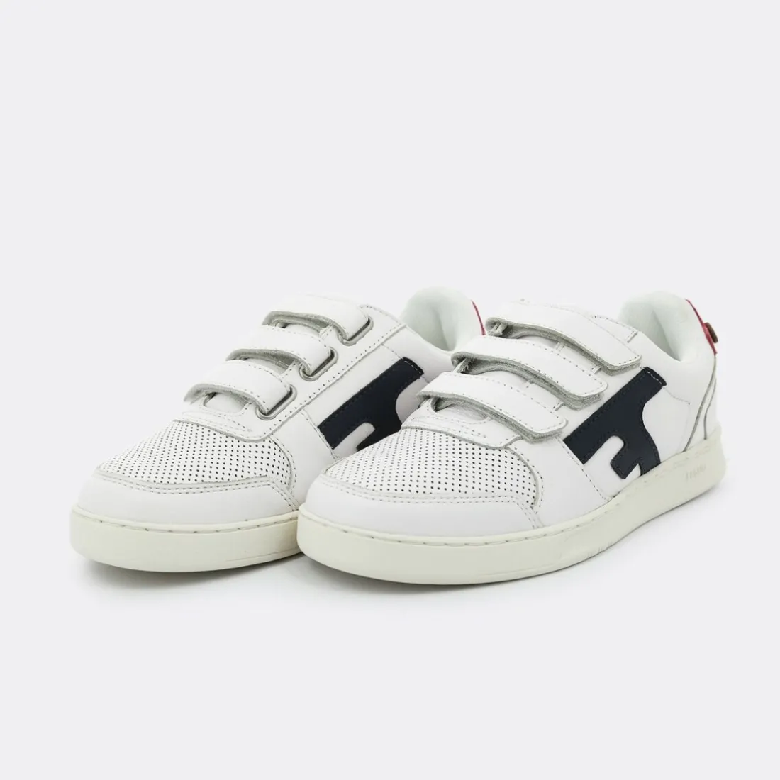 Baskets Hazel Velcro bleu marine en cuir
