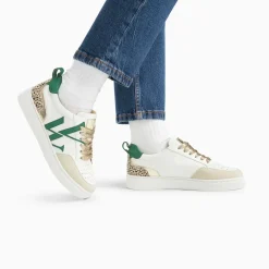 Baskets monogramme Gabriella blanc et vert
