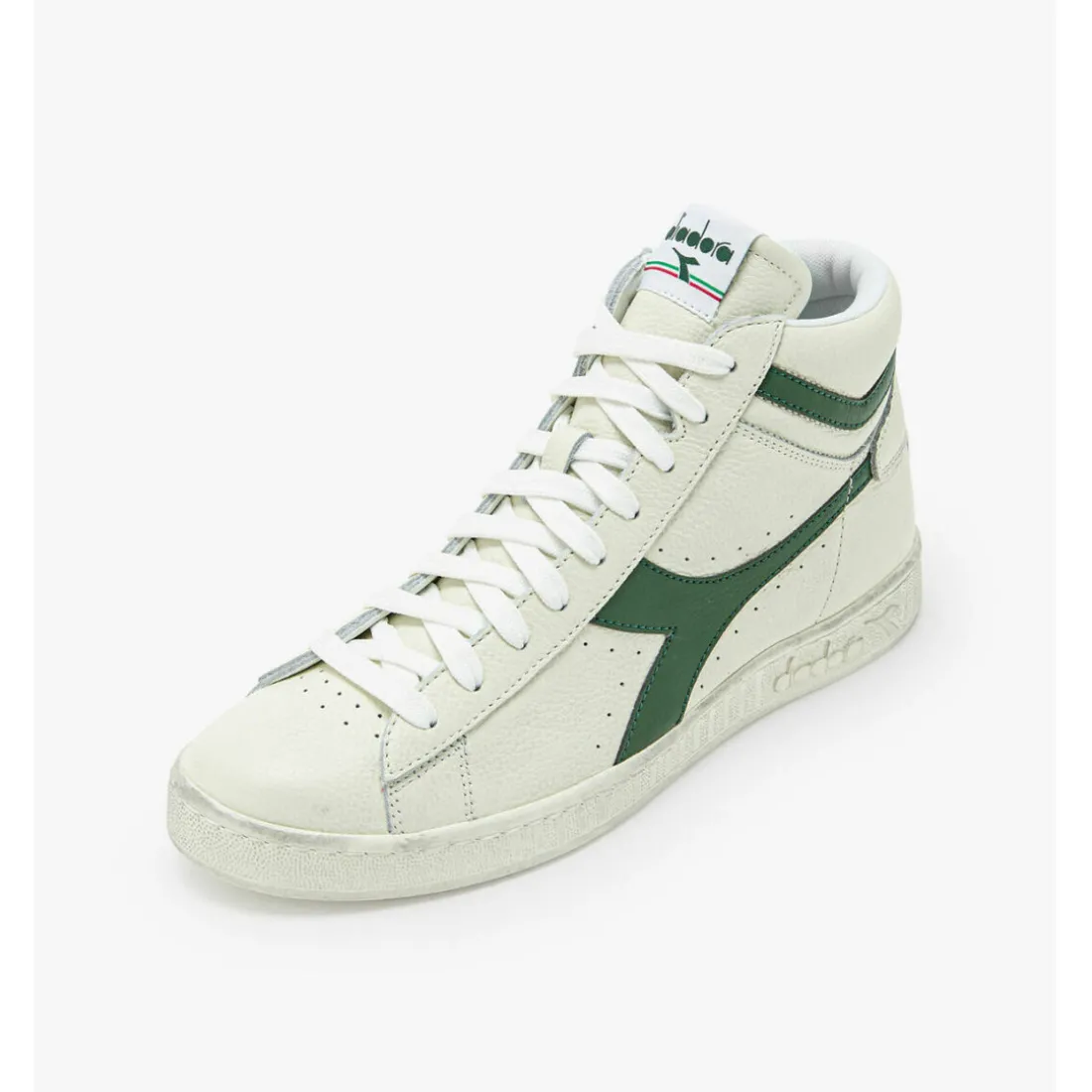 Baskets montants pour homme en cuir blanc