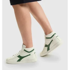 Baskets montants pour homme en cuir blanc
