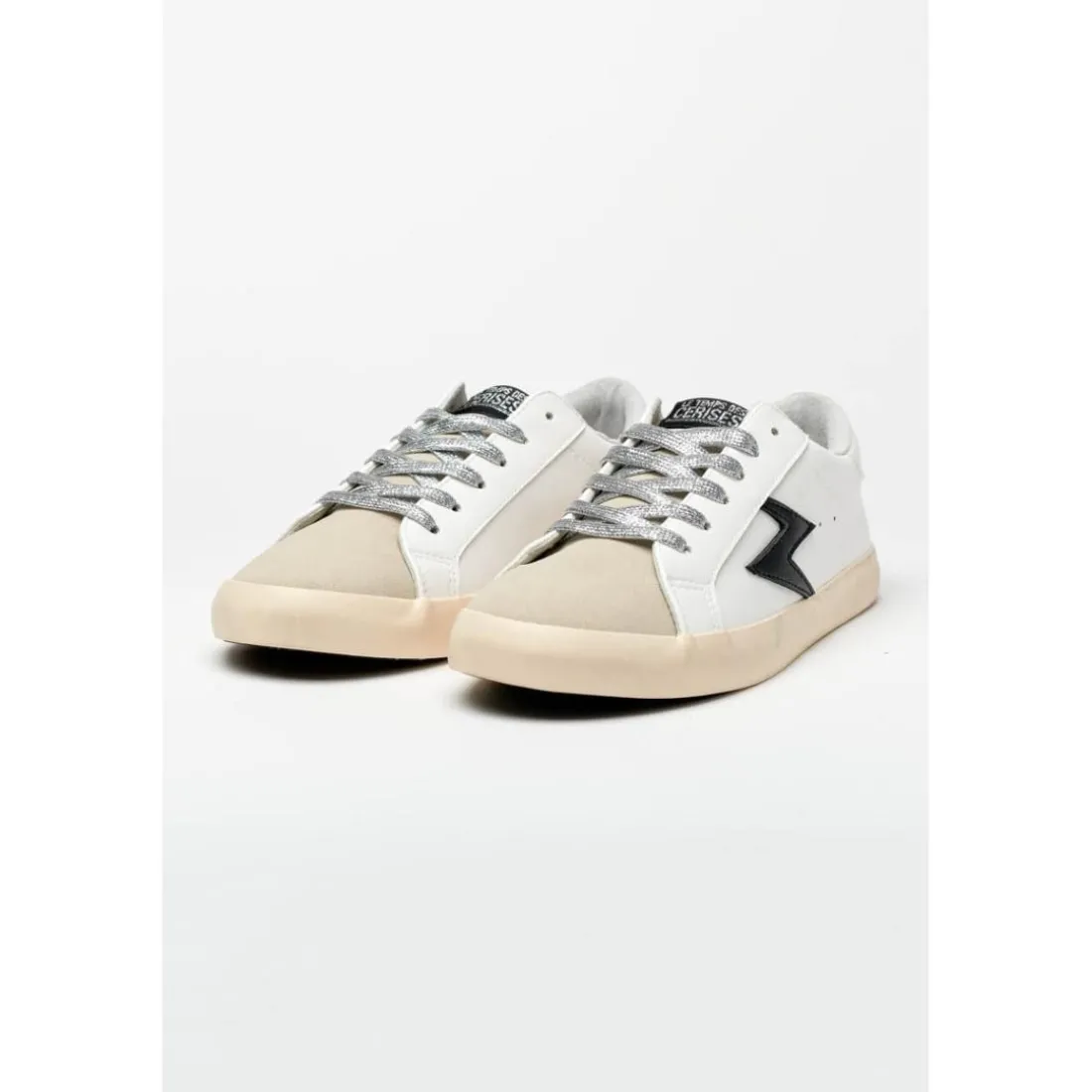 Baskets Soho blanches avec éclair noir gris Dina