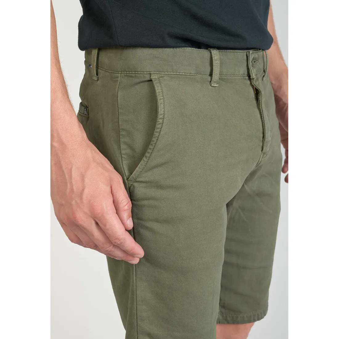 Bermuda chino Jogg Swoop kaki vert en coton