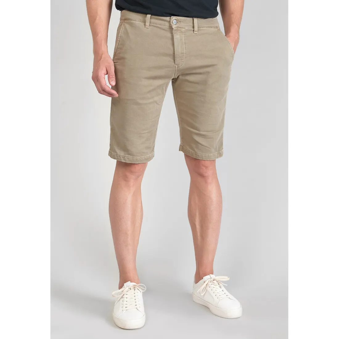 Bermuda chino Jogg Swoop beige sable jaune en coton