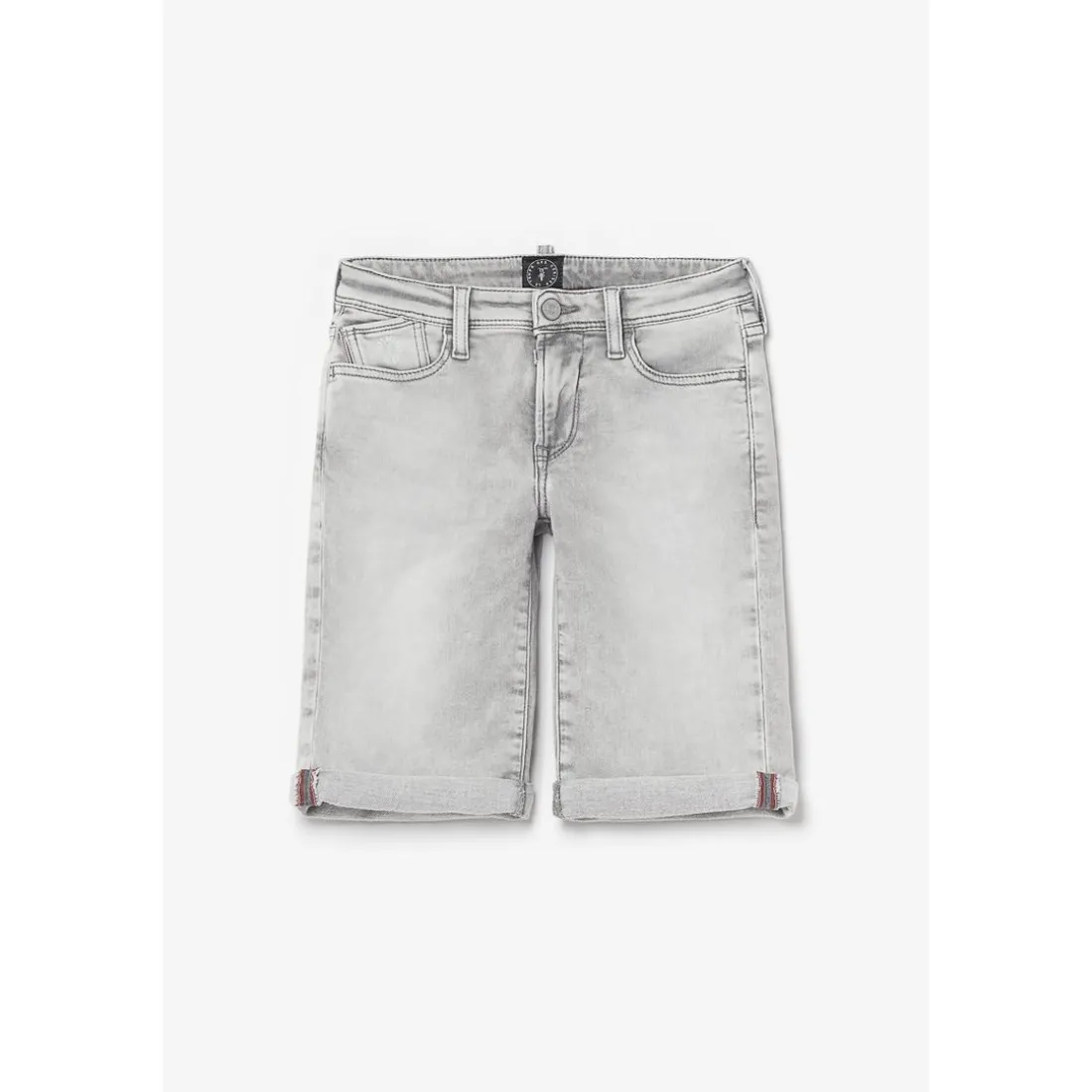 Bermuda garçon, Jogg Lo gris clair délavé en coton