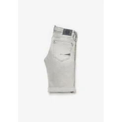 Bermuda garçon, Jogg Lo gris clair délavé en coton
