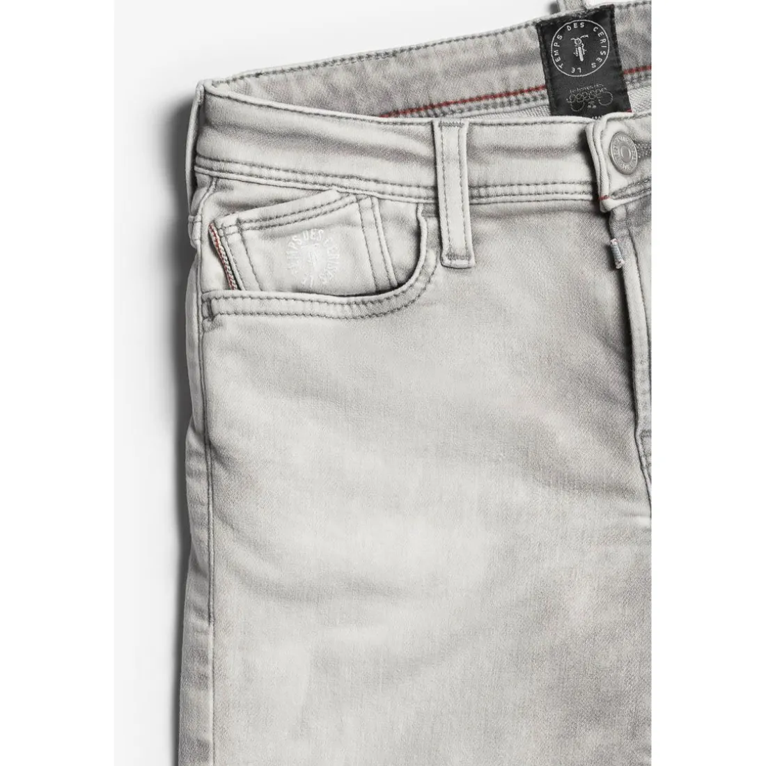 Bermuda garçon, Jogg Lo gris clair délavé en coton