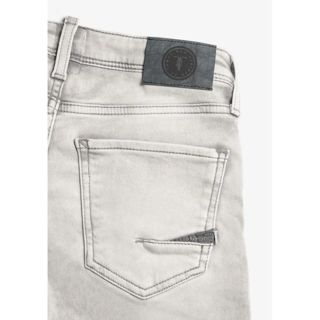 Bermuda garçon, Jogg Lo gris clair délavé en coton