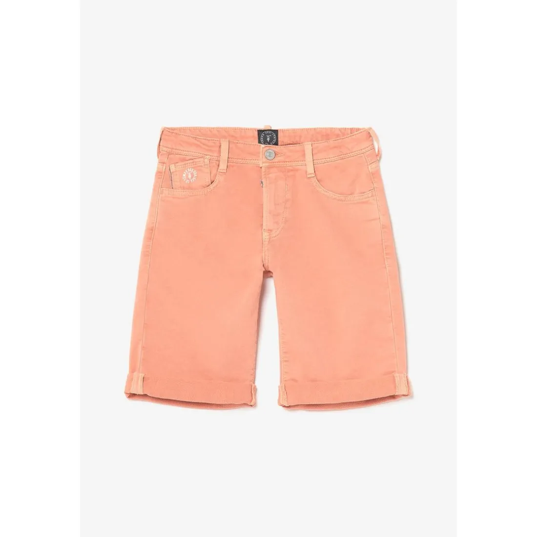 Bermuda garçon, Lo Jogg orange blanc en coton