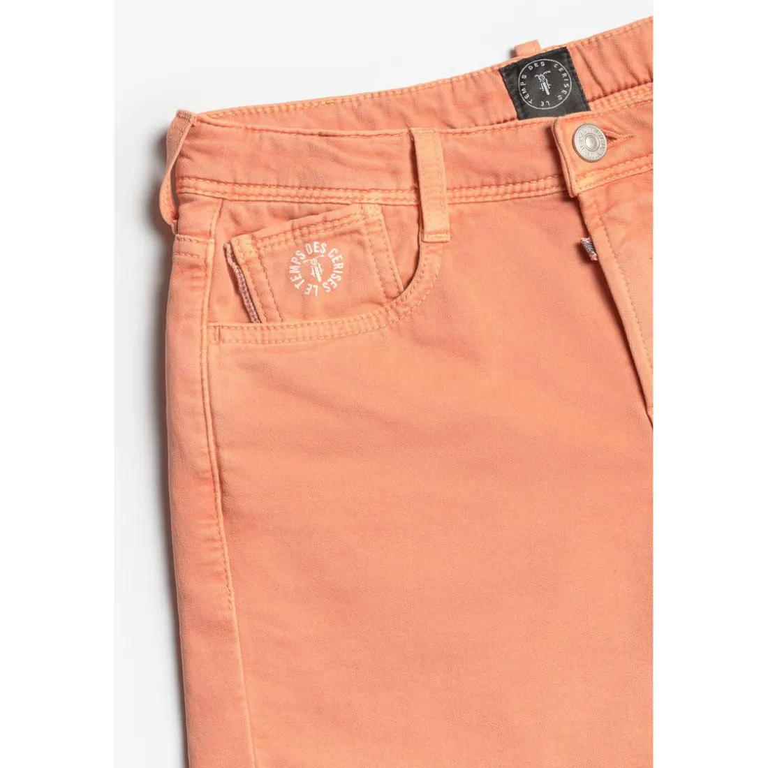 Bermuda garçon, Lo Jogg orange blanc en coton