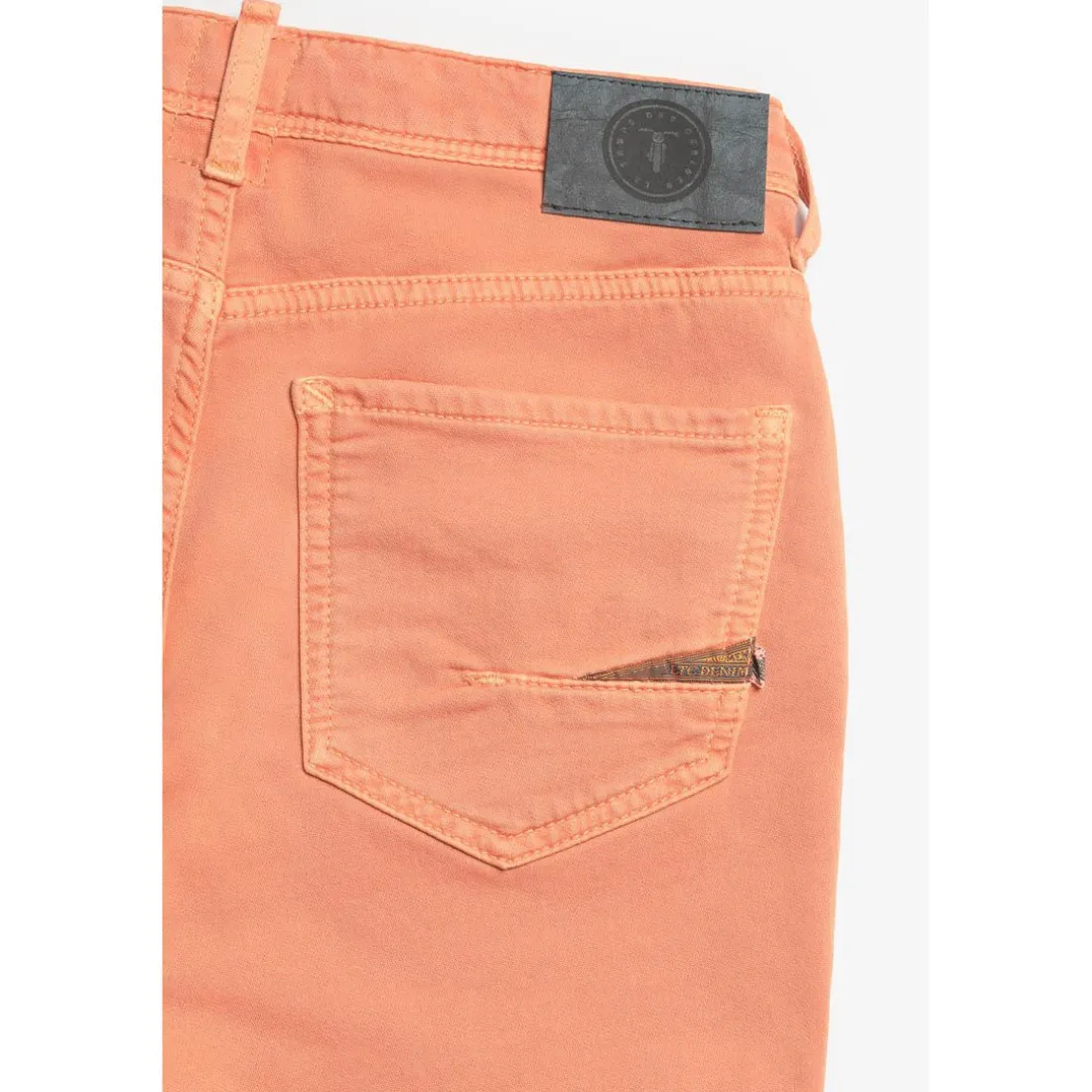 Bermuda garçon, Lo Jogg orange blanc en coton