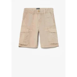 Bermuda garçon, Otto beige sable blanc en coton
