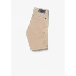 Bermuda garçon, Otto beige sable blanc en coton