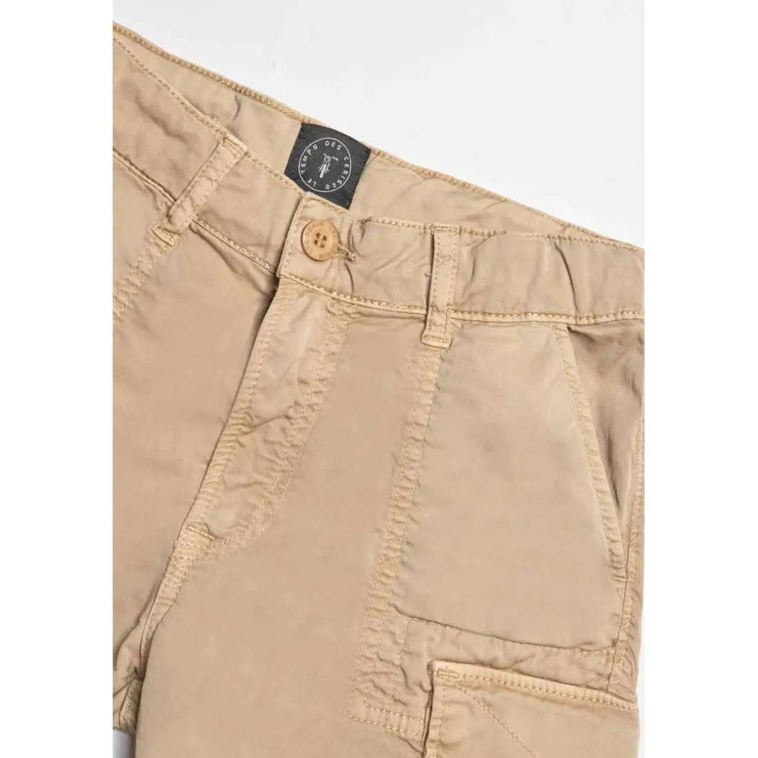 Bermuda garçon, Otto beige sable blanc en coton