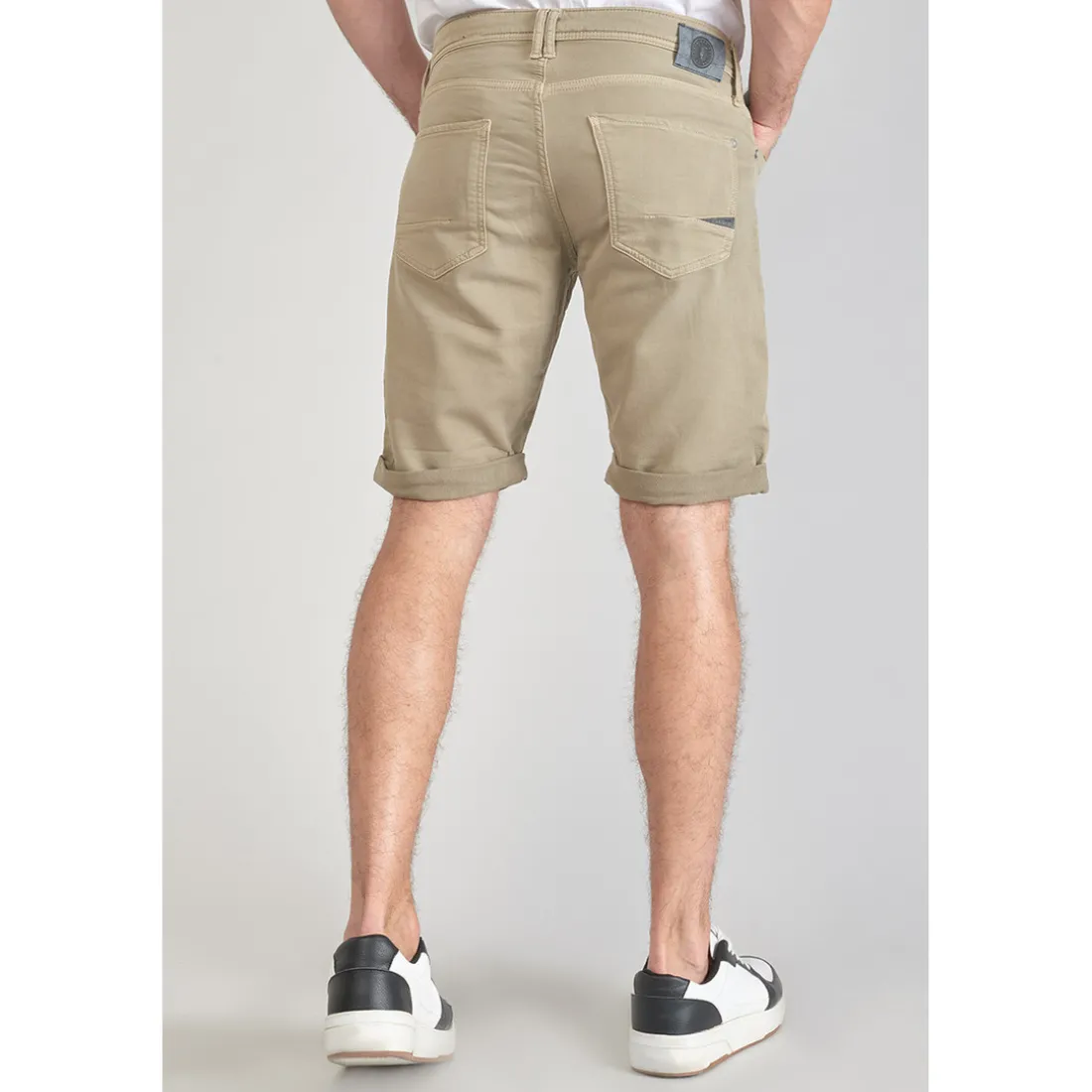 Bermuda Jogg Bodo beige blanc en coton