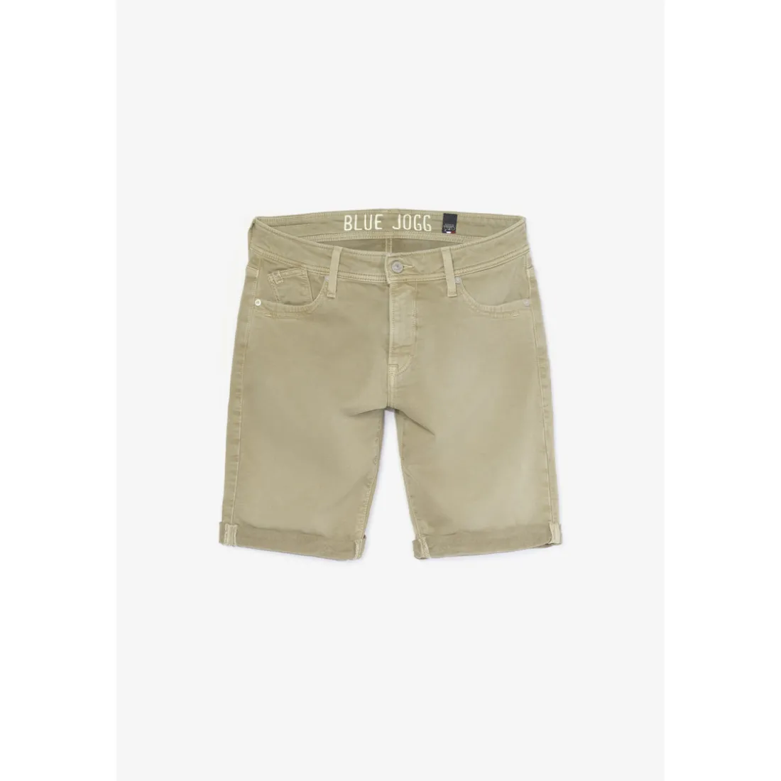 Bermuda Jogg Bodo beige blanc en coton
