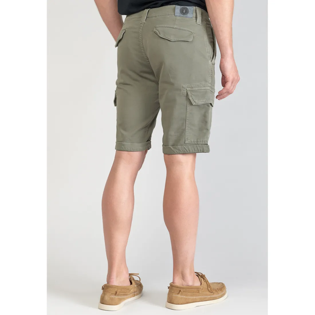 Bermuda Jogg Damon kaki vert en coton
