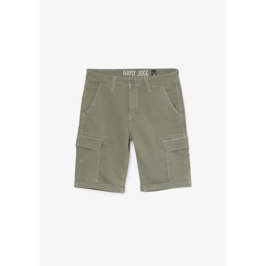 Bermuda Jogg Damon kaki vert en coton