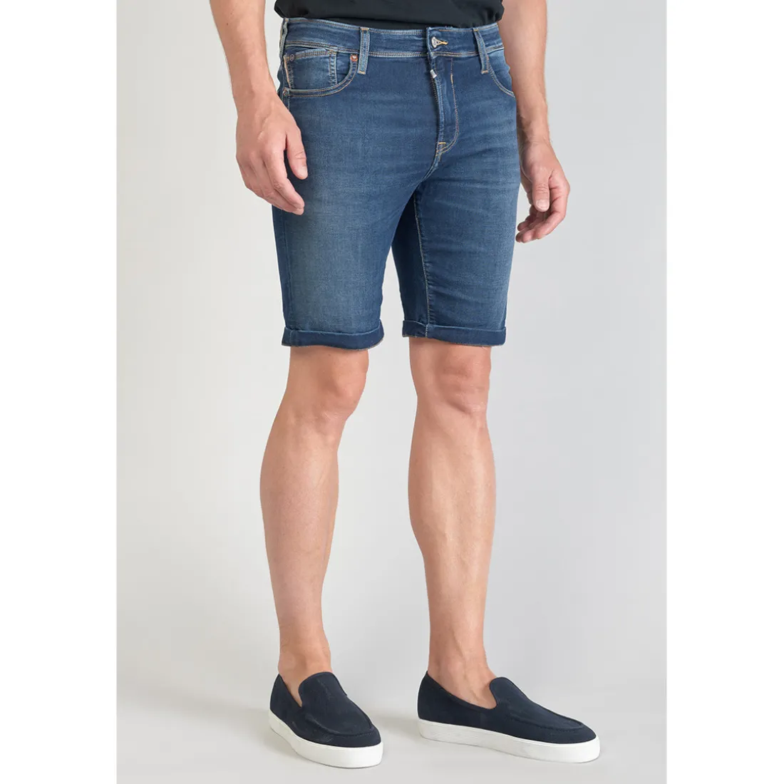 Bermuda Jogg Ed bleu délavé en coton
