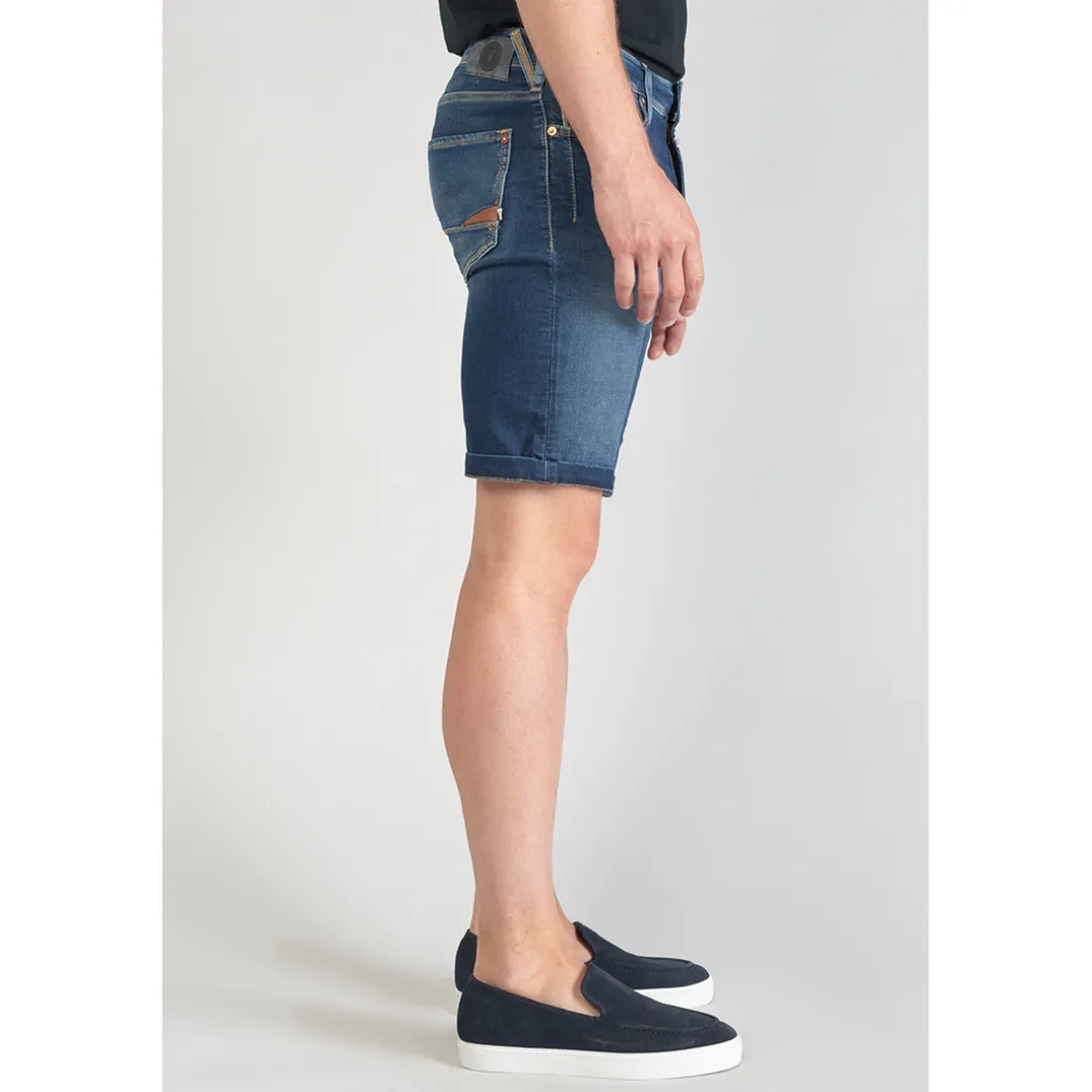 Bermuda Jogg Ed bleu délavé en coton