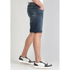 Bermuda Jogg Ed bleu gris en coton