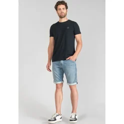 Bermuda Jogg Lo bleu délavé en coton à la toile très stretch
