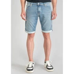 Bermuda Jogg Lo bleu délavé en coton à la toile très stretch