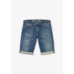 Bermuda Jogg Oc bleu délavé destroy en coton
