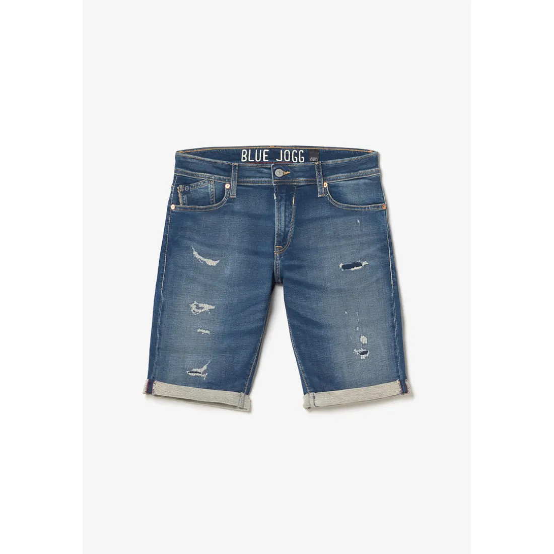 Bermuda Jogg Oc bleu délavé destroy en coton