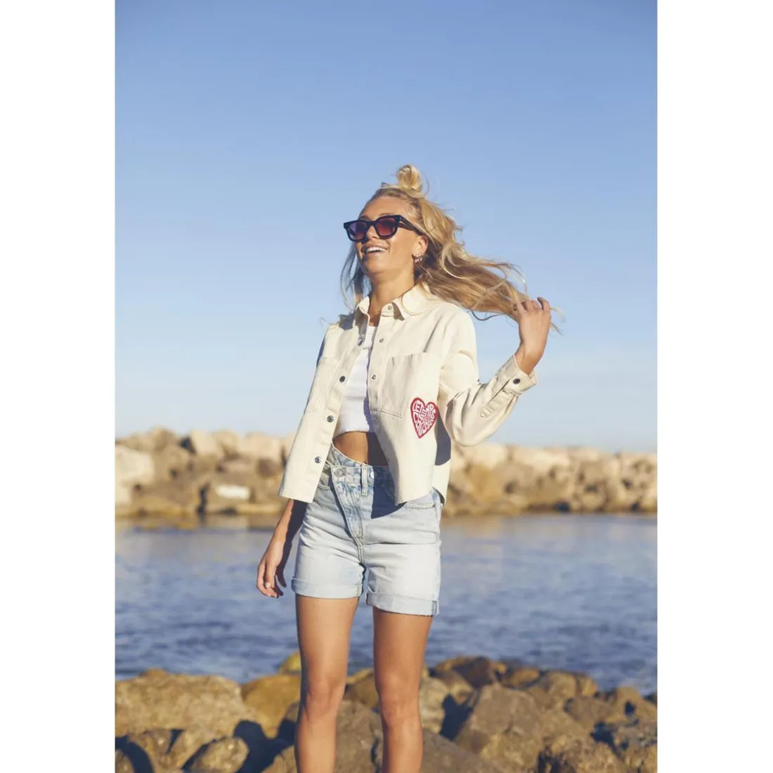 Bermuda short en jeans fille CASA bleu