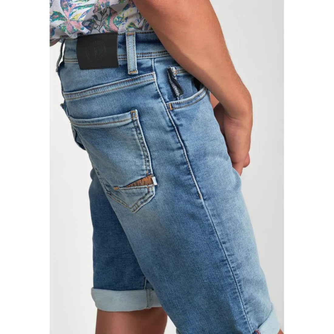 Bermuda short garçon, en jeans Jogg Loc bleu clair délavé