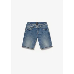 Bermuda short garçon, en jeans MIKE bleu clair délavé