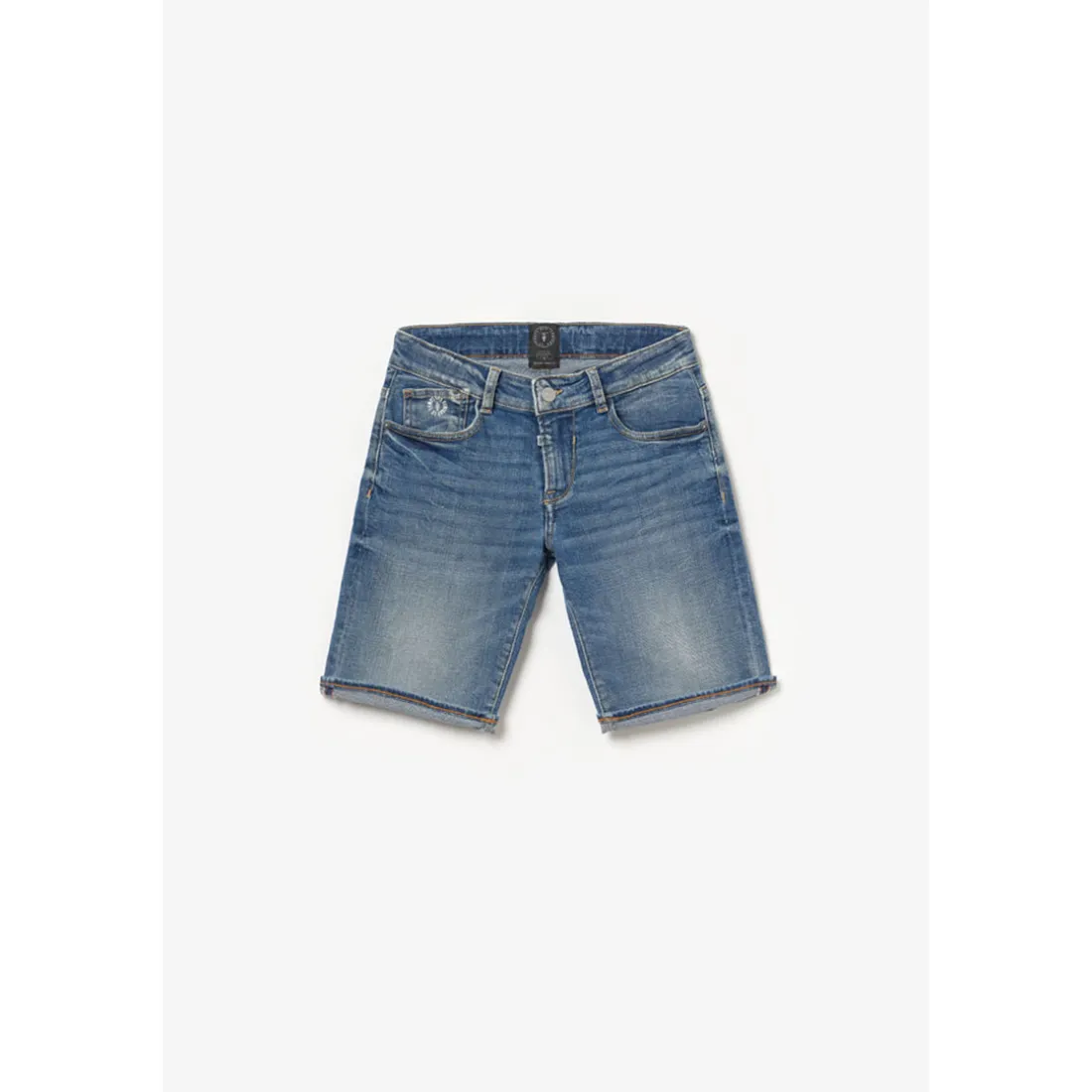 Bermuda short garçon, en jeans MIKE bleu clair délavé