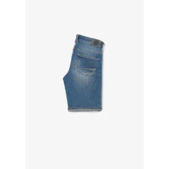 Bermuda short garçon, en jeans MIKE bleu clair délavé
