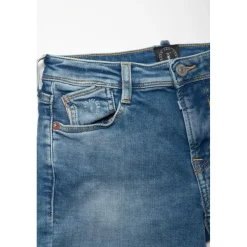 Bermuda short garçon, en jeans Jogg Lo bleu clair délavé
