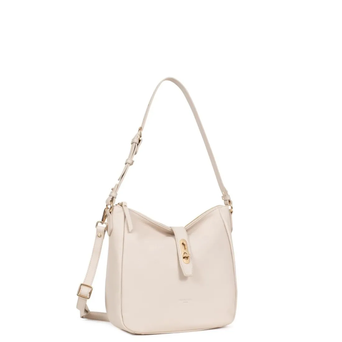 Besace ANDREA Ivoire en cuir Lola